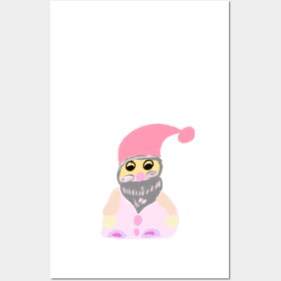 Pink Santa clauz gnome Christmas Posters and Art